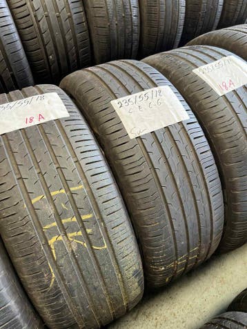 2 x Continental EcoContact 6 235-55-18 Zomerbanden 5mm, 18 inch, Gebruikt, Ophalen of Verzenden, 235 mm