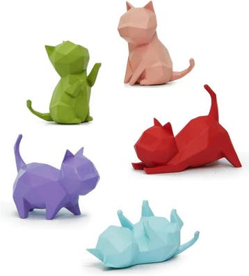 Modern Kattenbeeld Set - 9cm | Laatste Stuk! Cadeautip, Verzamelen, Beelden en Beeldjes, Ophalen of Verzenden, Zo goed als nieuw