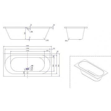 Ligbad Duo Wodan Inbouw 190X90X50 Cm Wit, Ophalen of Verzenden, Nieuw