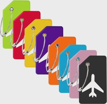 Set van 8 Siliconen Bagagelabels - Kofferlabels met Naam & A, Verzenden, Nieuw