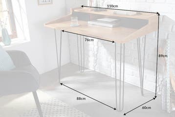 Desk STUDIO 110cm oak-look, Huis en Inrichting, Bureaus, Ophalen of Verzenden, Nieuw