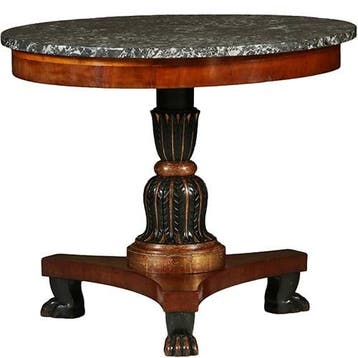 Grote Empire gueridon of bijzettafel met geaderd marmer blad, Antiek en Kunst, Ophalen of Verzenden