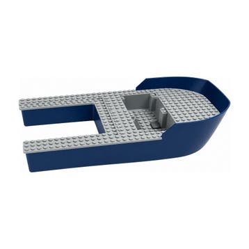 LEGO Bootromp Boeg 40 x 20 x 7 - Donkerblauw met Lichtgrijs, Verzenden, Zo goed als nieuw