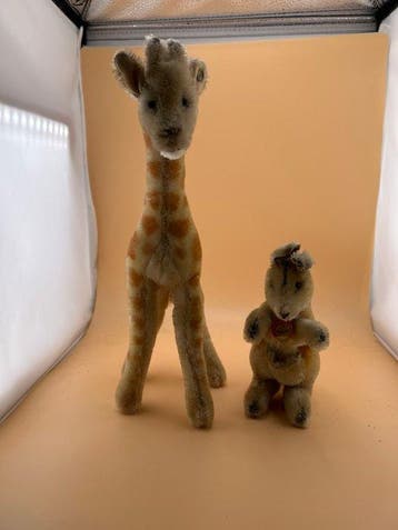 Steiff - Pluche speelgoed Känguru und Giraffe - 1960-1970