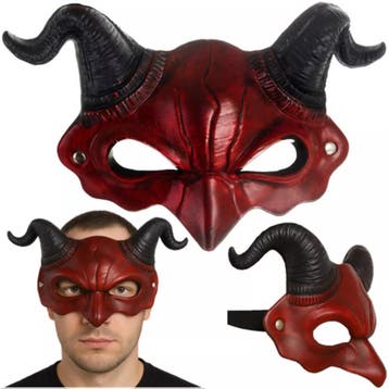 Ruhhy Demon Masker Halloween – Rood en Zwart – Kunststof, Ophalen of Verzenden, Nieuw