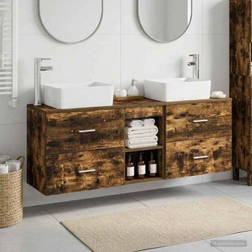 vidaXL Badkamerkastenset 3 st Gerookt eiken 53 x 34,5 x 63, Verzenden, Nieuw