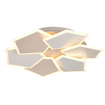 Witte plafonnière modern, Vishaal, 3-staps dimbaar, Ophalen of Verzenden, Nieuw, Metaal