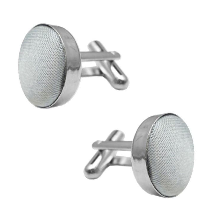 Fako Bijoux - Manchetknopen - Staal & Zijde - Ø 16mm -, Sieraden, Tassen en Uiterlijk, Manchetknopen, Verzenden