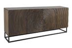 Massief dressoir ZEN CIRCLES 180cm donkerbruin mangohout 3D, Ophalen of Verzenden, Nieuw