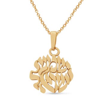 Hebreeuws hangertje 14K goud, Shema Yisrael (Hoor Israel..., Nieuw