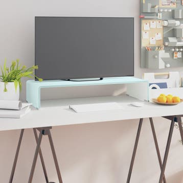 vidaXL Tv-meubel/monitorverhoger 70x30x13 cm glas groen, Verzenden, Nieuw, 50 tot 100 cm, Minder dan 100 cm