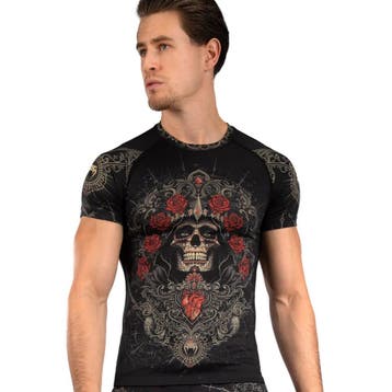 Venum Santa Muerte 5.0 Rashguard Diep Zwart Goud, Kleding | Heren, Ophalen of Verzenden, Nieuw