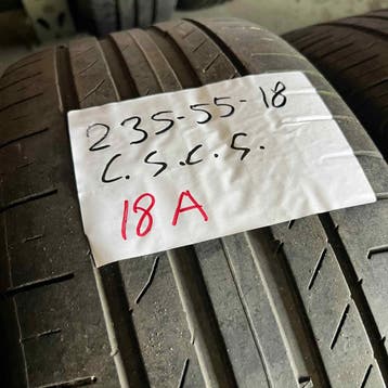 2 x Continental SportContact 5 235-55-18 Zomerbanden 4,5mm, 18 inch, Gebruikt, Ophalen of Verzenden, 235 mm