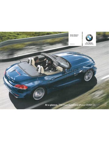 2009 BMW Z4 ROADSTER VERKORT INSTRUCTIEBOEKJE ENGELS, Auto diversen