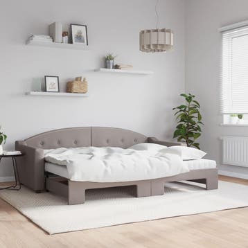 vidaXL Slaapbank met onderschuifbed en matrassen 80x200 cm, Eenpersoons, Verzenden, Nieuw, 80 cm