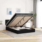 vidaXL Bed met matras 140x200 cm stof zwart, Huis en Inrichting, Slaapkamer | Bedden, Verzenden, Zwart, 140 cm, 200 cm
