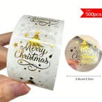 Sluitstickers grotere kerstetiketten chique merry christmas, Ophalen of Verzenden, Nieuw