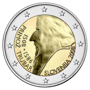 Slovenië 2 Euro Trubar 2008 UNC, Verzenden