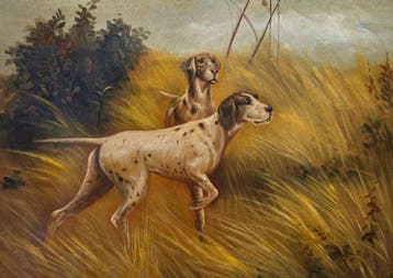 Europese school (XX) - Cani da caccia, Antiek en Kunst