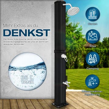 Buitendouche - Tuindouche - Zonneenergie - 35L - Zwart - Til, Verzenden, Zo goed als nieuw