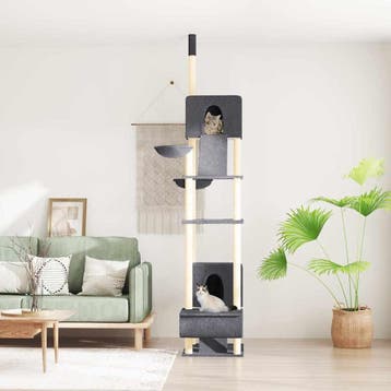 vidaXL Kattenmeubel vloer tot plafond 277-303 cm donkergrijs, Verzenden, Nieuw