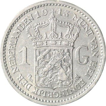 Nederland. Wilhelmina. 1 Gulden 1913 (Zonder minimumprijs)