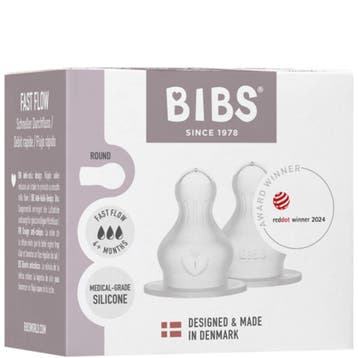 BIBS Bottle Speen Siliconen - 2pcs Medium Flow, Ophalen of Verzenden, Nieuw, Overige typen