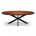 Eettafel Ovaal walnoot mango incl. spinpoot Laagste prijs !, Huis en Inrichting, Tafels | Eettafels, Overige materialen, Verzenden