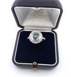 Ring - 18 karaat Witgoud - 3.00ct. tw. Aquamarijn - Diamant, Sieraden, Tassen en Uiterlijk, Ringen, Nieuw