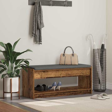 vidaXL Halbank Oudhout 103 x 38 x 45 cm, Huis en Inrichting, Banken | Voetenbanken en Poefen, Verzenden, Nieuw