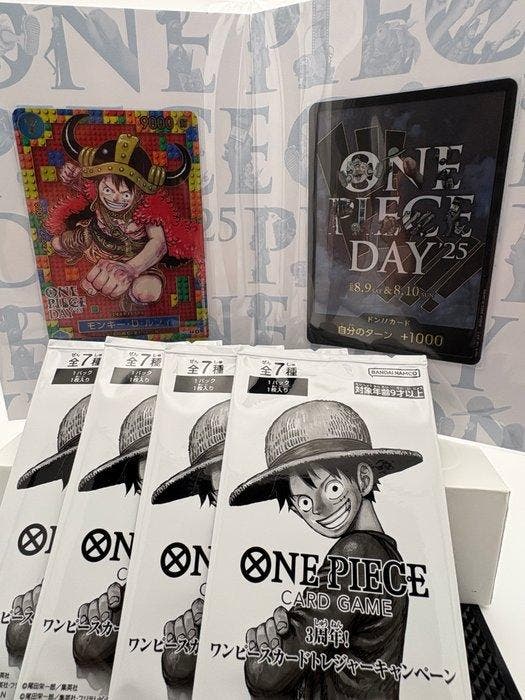 Bandai - 6 Card - One Piece - Monkey D. Luffy Foil, Limited, Hobby en Vrije tijd, Verzamelkaartspellen | Overige