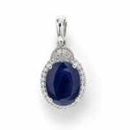 Zonder minimumprijs - Hanger Platina - 2.09ct. tw. Saffier -
