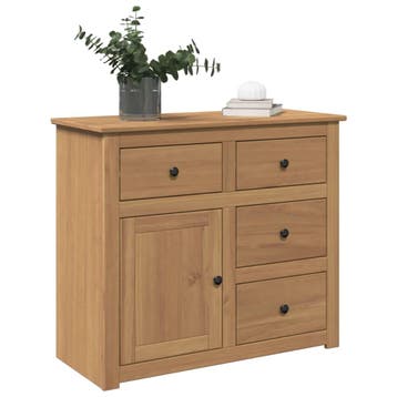 vidaXL Dressoir met lades Panama 93x40x80 cm massief, Verzenden, Nieuw, Grenenhout, Minder dan 50 cm