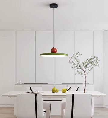 Retro Groene Hanglamp – Moderne Platte Plafondlamp 30/40cm, Verzenden, Nieuw