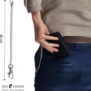 Safekeepers portemonnee Heren met ketting - 10 modellen, Sieraden, Tassen en Uiterlijk, Overige merken, Zwart, Nieuw, Ophalen of Verzenden