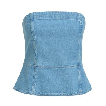 Milano Italy • strapless jeans top • 36, Milano Italy, Verzenden, Nieuw, Blauw