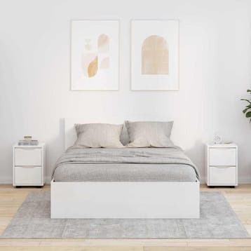 vidaXL Nachtkastjes 2 st Hoogglans wit 30,5 x 30 x 43 cm, Minder dan 45 cm, Verzenden, Nieuw, Minder dan 55 cm