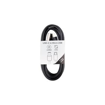Micro USB to USB-A 1m - Black, Ophalen of Verzenden, Nieuw