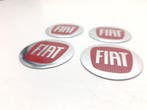 Fiat Metaal zelfklevend naafdeksel logo rood Imitatie set 4, Verzenden, Nieuw