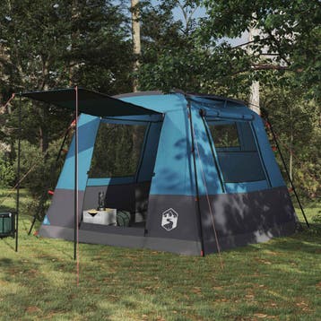 vidaXL Partytent 10-persoons Blauw 185T Polyester met PU, Verzenden, Nieuw, Tot en met 2