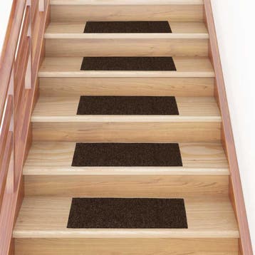 vidaXL Trapmatten zelfklevend 30 stuks 60x25 cm bruin, Doe-het-zelf en Verbouw, Ladders en Trappen, Verzenden, Nieuw