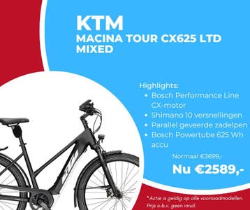 KTM Macina Tour eBike - Bosch CX Performance - 625 Wh accu, Ophalen of Verzenden, Nieuw
