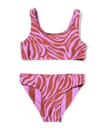 HEMA Omkeerbare kinderbikini zebra-strepen lila, Verzenden, Nieuw