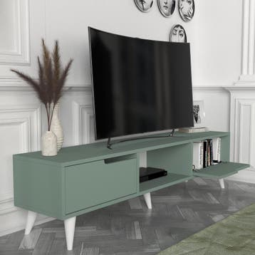 Tv-meubel Kullila 160x35x40 cm groen en wit [en.casa], Verzenden, Nieuw