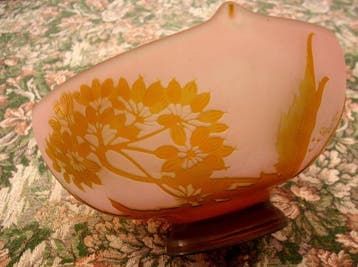 Emile Gallé - Schotel - Glas - Beker « Aux Ombelles »