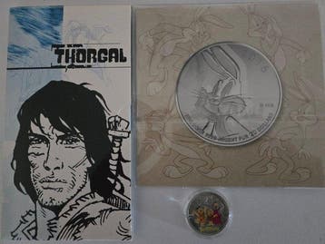 Niue, Canada, België. 1 Dollar / 20 Dollars / Medal