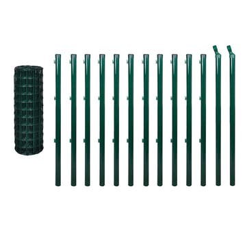vidaXL Euro hek 25x1,2 m staal groen, Verzenden, Nieuw, IJzer