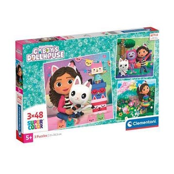 Clementoni Gabbys Dollhouse Puzzel 3x48st., Ophalen of Verzenden, Nieuw