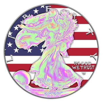 Verenigde Staten. 1 Dollar 2024 Silver Eagle US Flag
