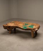 Tafel - Hout, Hars - gietkleur smaragd